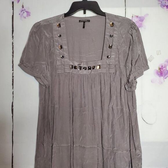 Daisy Fuentes Metallic Embellished Jewel Square Neck Blouse 1X - Picture 7 of 7